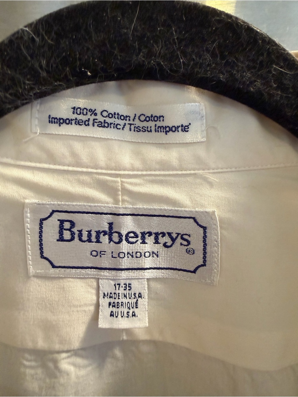 Burberrys White Dress Shirt with Navy Label